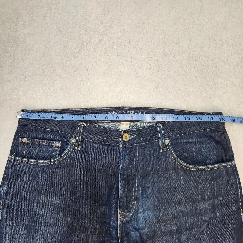 Banana Republic Mens 34x32 Vintage Straight Denim Jeans Dark Wash Cotton